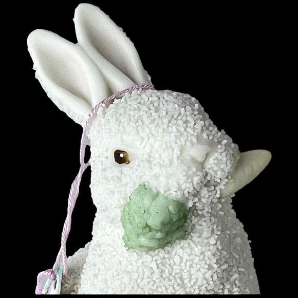 1996 Snowbabies Dept 56 Bunny Rabbit Figurine Vintage Easter Carrot Hand Painted - Picture 2 of 10